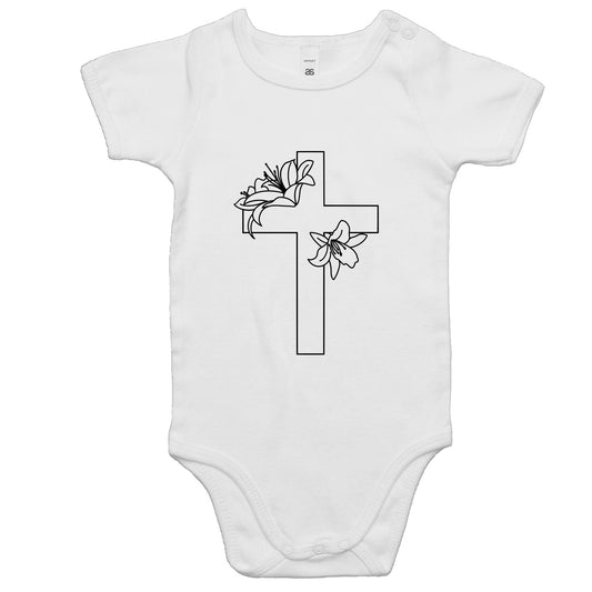 Lilies Cross Baby Onesie Romper