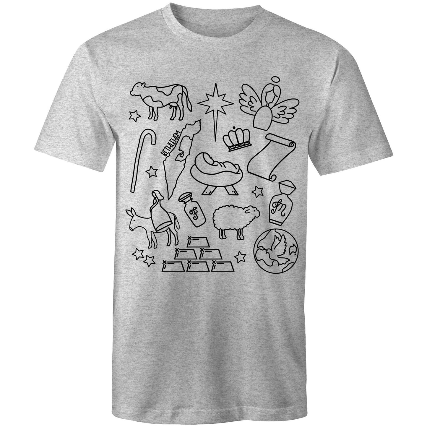 Christmas Nativity Sketch Men's Tshirt