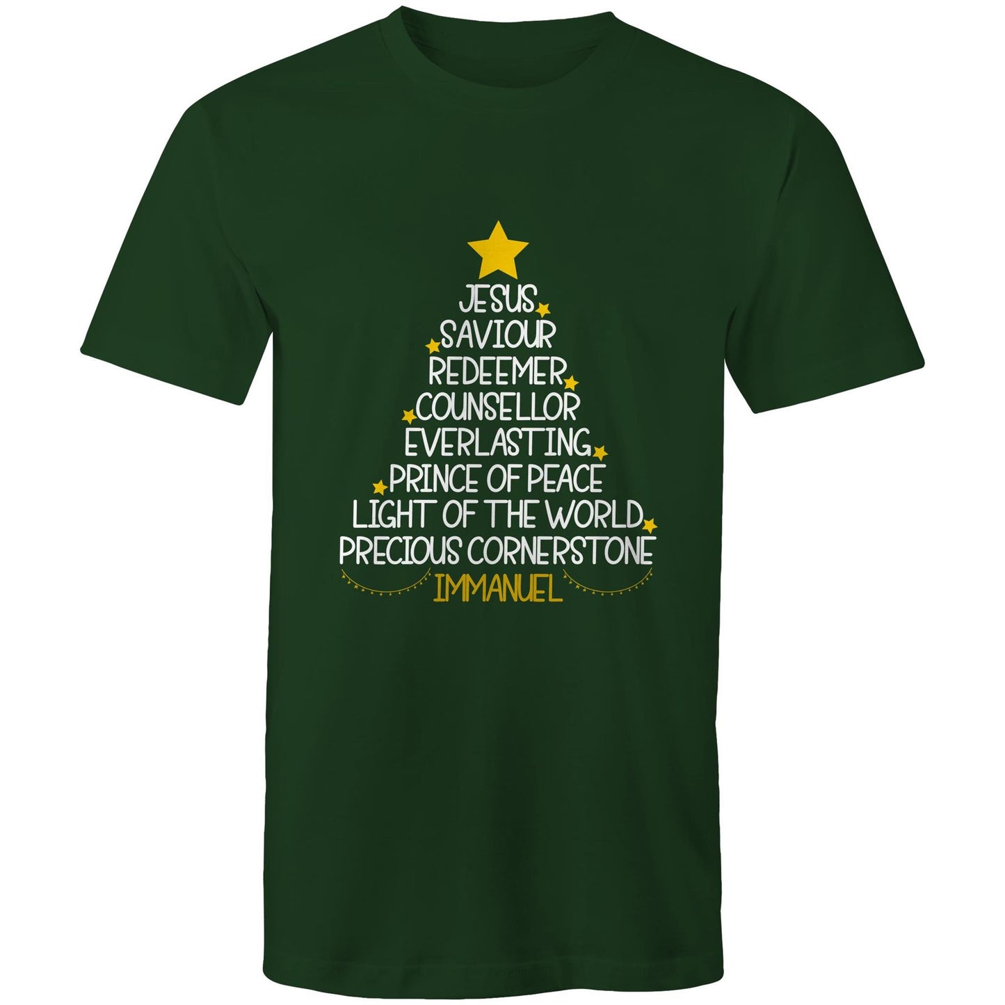 Christmas Tree - Names of Jesus from Isaiah - Mens T-Shirt